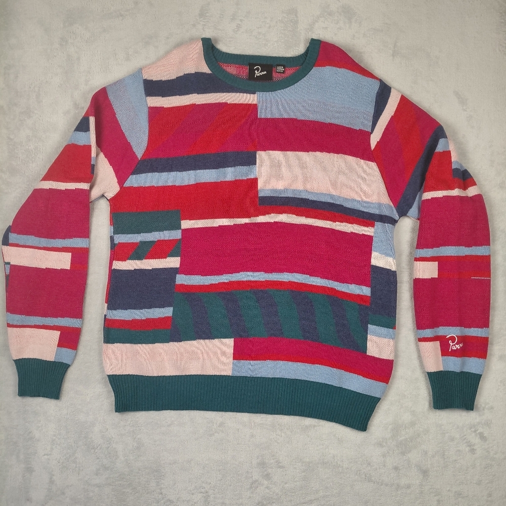 Parra Patched Your Work Knitted Pullover, Unisex Medium, Made in Portugal